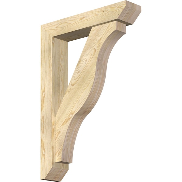 Ekena Millwork Funston Slat Rough Sawn Bracket w/ Offset Brace, Douglas Fir, 6"W x 28"D x 40"H BKT0604X28X40FST06RDF - main
